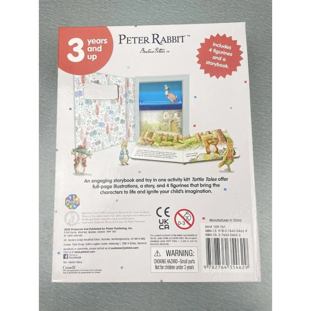 Peter Rabbit Tattle Tales Storybook & 4 play Characters Figurines